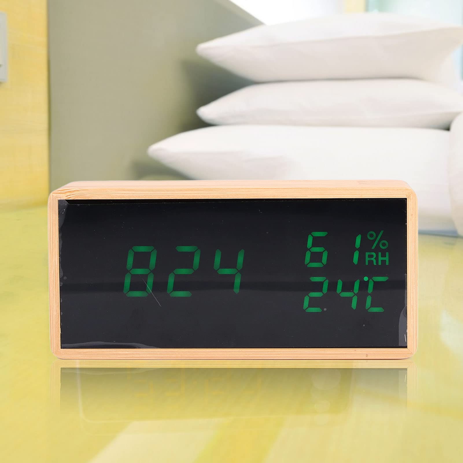 0 Despertador, Despertador para Dormitorio, Reloj Electrónico Temperatura Humedad LED Reloj Digital Control De Sonido Despertador, Funciona con Pilas Regalo de San Valentín