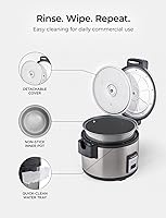 Vista 7 de CUCKOO Commercial Rice Cooker & Warmer, Extra Large Rice Cooker 30-Cup Uncooked / 60-Cup Cooked, Professional Industrial Grain Cooker with Large