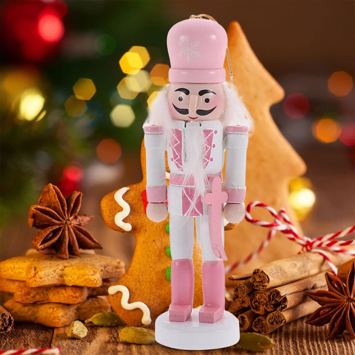 minkissy 10 Unidades Madera para Colgar Diseño Adorable, Adorno Navideño para Árbol en Casa o Cafetería, de Navidad y Hermosa
