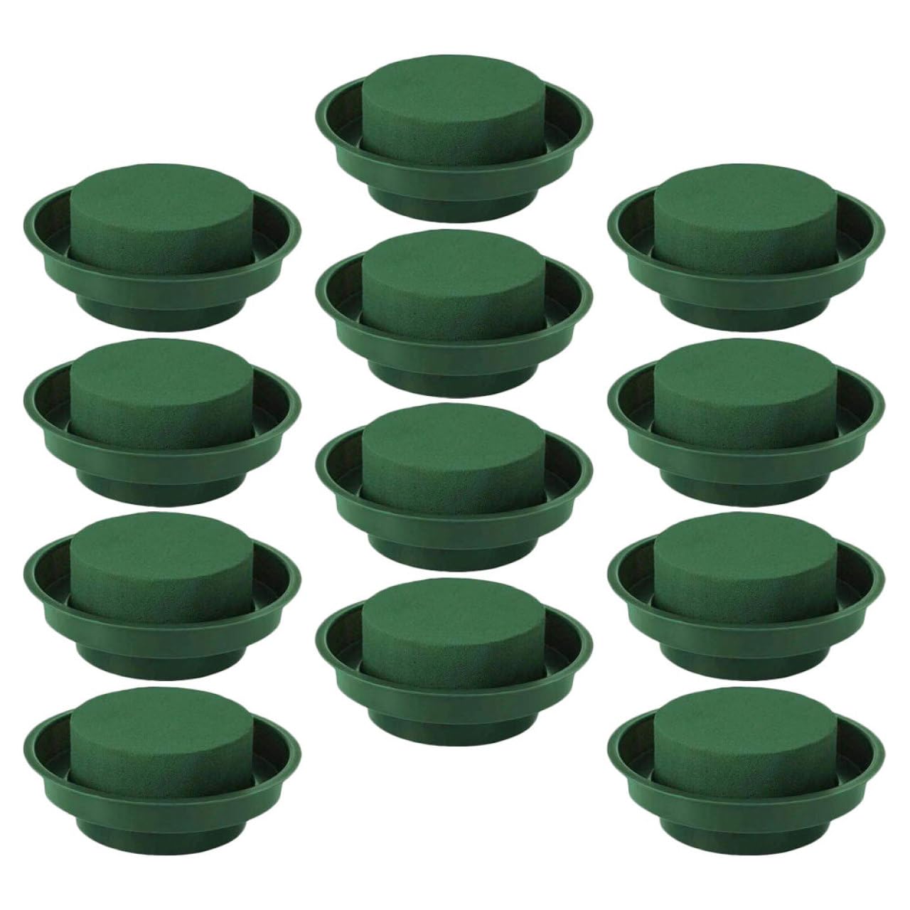 PLAFOPE Lot de 12 Blocs de Mousse Ronde Verte Haute Densité en Résine PP pour Compositions Florales DIY et Décoration, pour Fleuristes