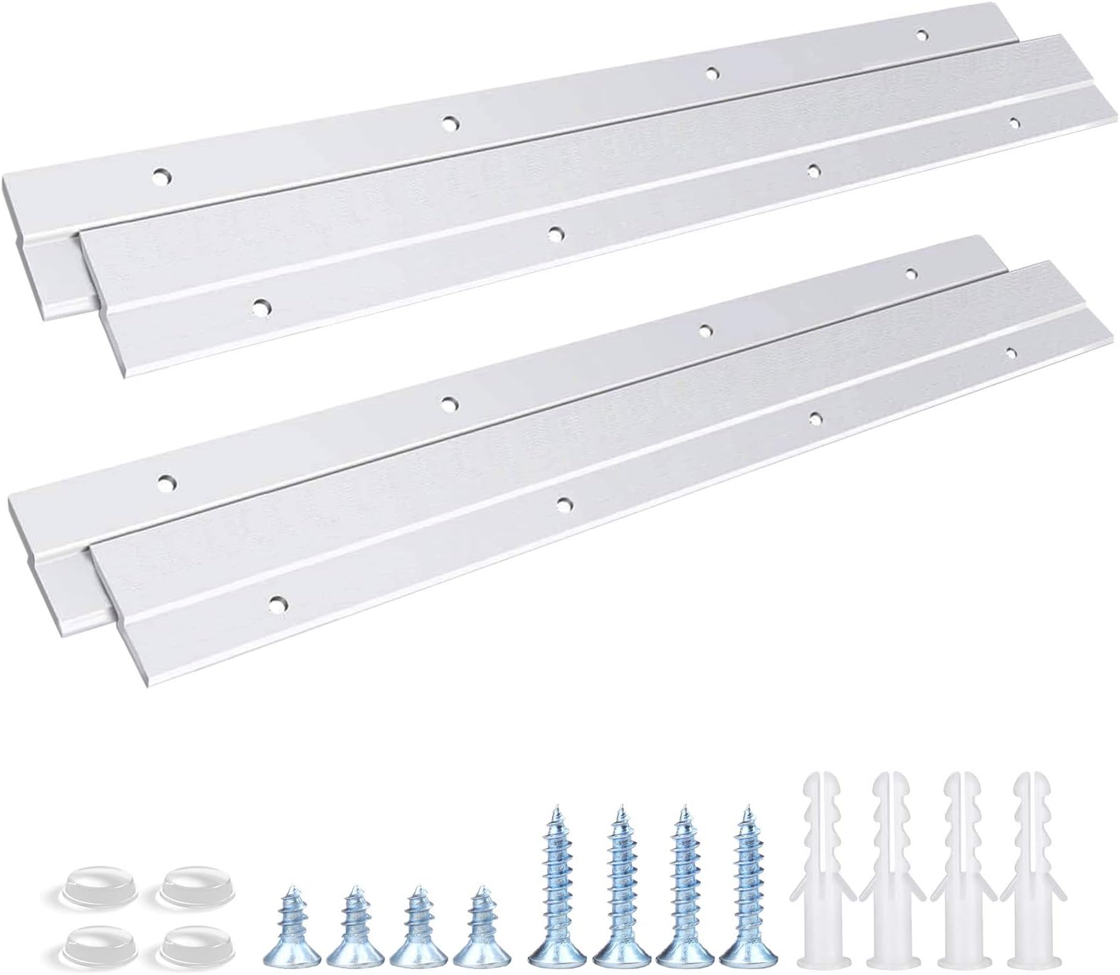 - French Cleat Hanger 12 Inch, Aluminum Z Clips for Hanger Supports 80lbs - Interlocking Wall Mounting Bracket Hardware Kit for Hanging Mirrors, Picture, Shelf, Whiteboard, Art, Frames (12"-2Pairs)