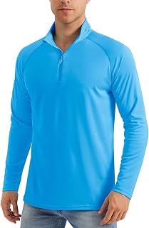 MAGCOMSEN Men's Long Sleeve Shirts 1/4 Zip Up UPF 50+ Sun Tees Fishing Running Outdoor Rash Guard T-Shirts