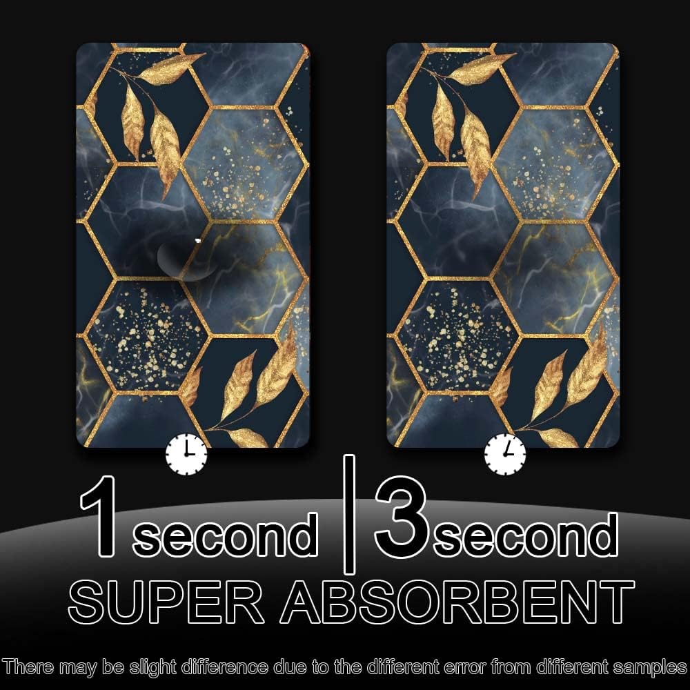 Bath Mat Rug,Black and Blue Honeycomb MarbleNon Slip Quick Dry Super Absorbent Thin Bathroom Rugs Fit Under Door-Easy to clean Bathroom Floor Mats-Shower Rug for Shower Sink Bathtub(16" x 24"In) - Image 6