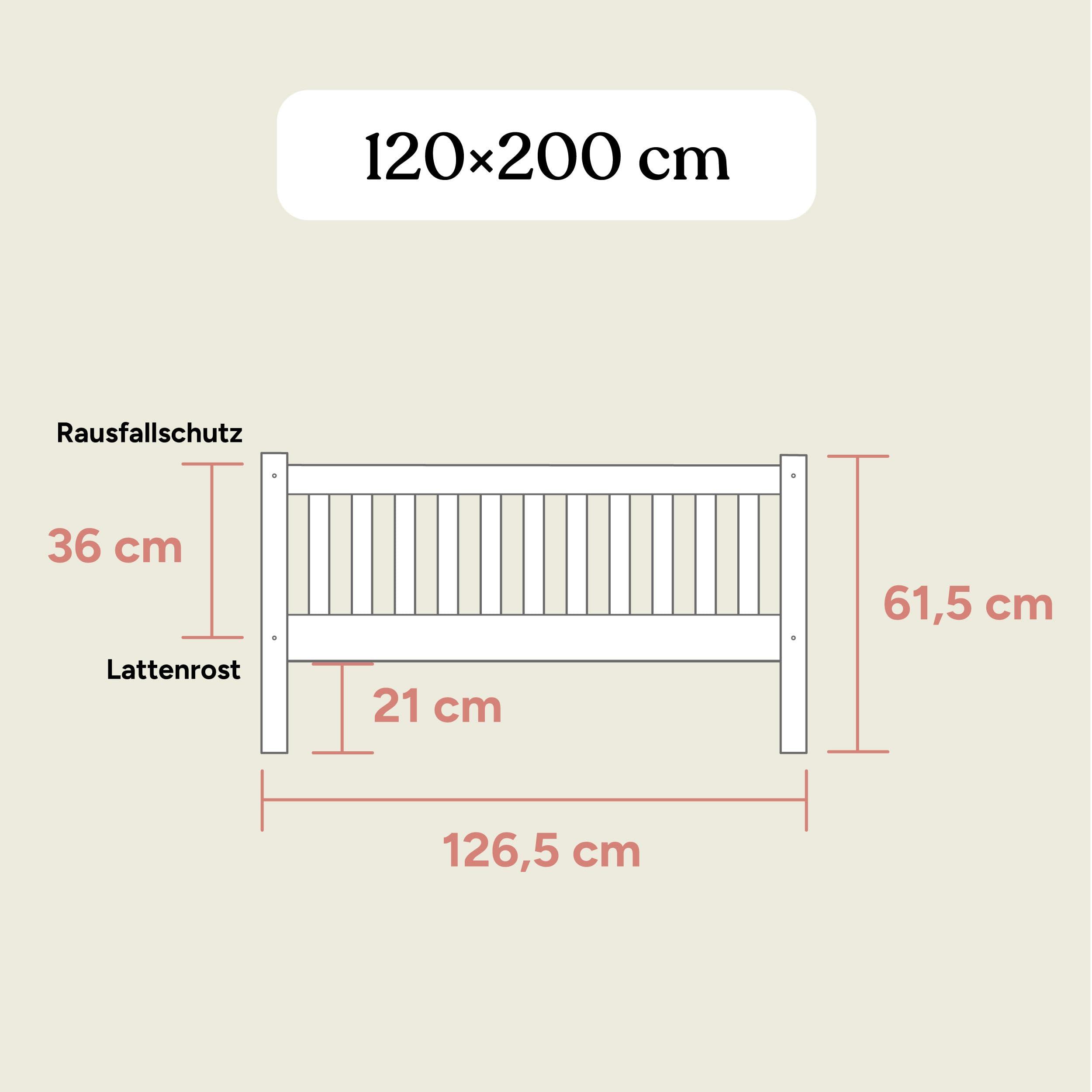 Ehrenkind® Kinderbett Buche Livo | FSC Zertifiziert | Kinderbett mit Rausfallschutz | Massivholz inkl. Lattenrost | 120x200 cm Natur | Bett 90x200 | Inkl. Rausfallschutz
