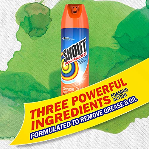 image for Shout Advanced Grease Busting Foam, Laundry Stain Remover for Oil and 