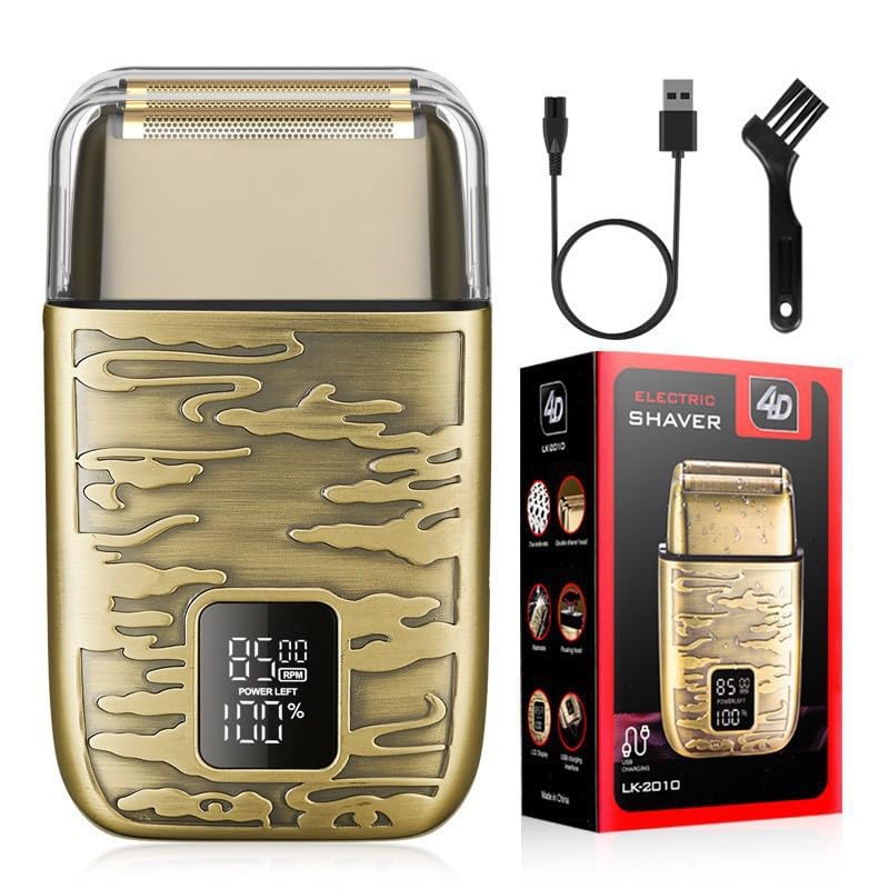 Image of Electric Foil Shavers for Men | Waterproof Powerful Motor Electric Razor Barber Supplies LED Displays & USB Charging Shaver, Gifts