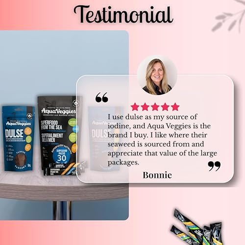 Miniatura 28 de Aqua Veggies Organic Atlantic Dulse Flakes 8.01 oz 1/2lbs, cosechado a mano, secado al sol, excelente fuente de vitaminas B6, B12, hierro, yodo