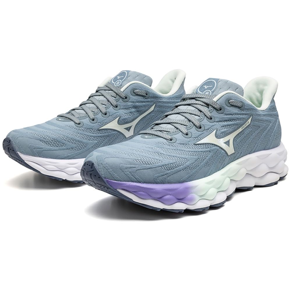 Mizuno Wave Sky 9 – Scarpe da corsa da donna – Bianco neve/Silver Birch/Ultramarine