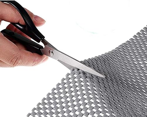 Miniatura 8 de Revestimiento de estante para cajones, tapete antideslizante para estantes, 12 pulgadas x 6.5 pies, patrón de cuadrícula, PVC, no adhesivo, forro de