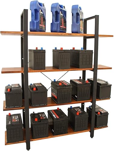 Miniatura 21 de CONSDAN Estantería de 2 niveles, mesa de sofá de madera maciza de álamo cultivada en Estados Unidos, estante de exhibición, estantería industrial,