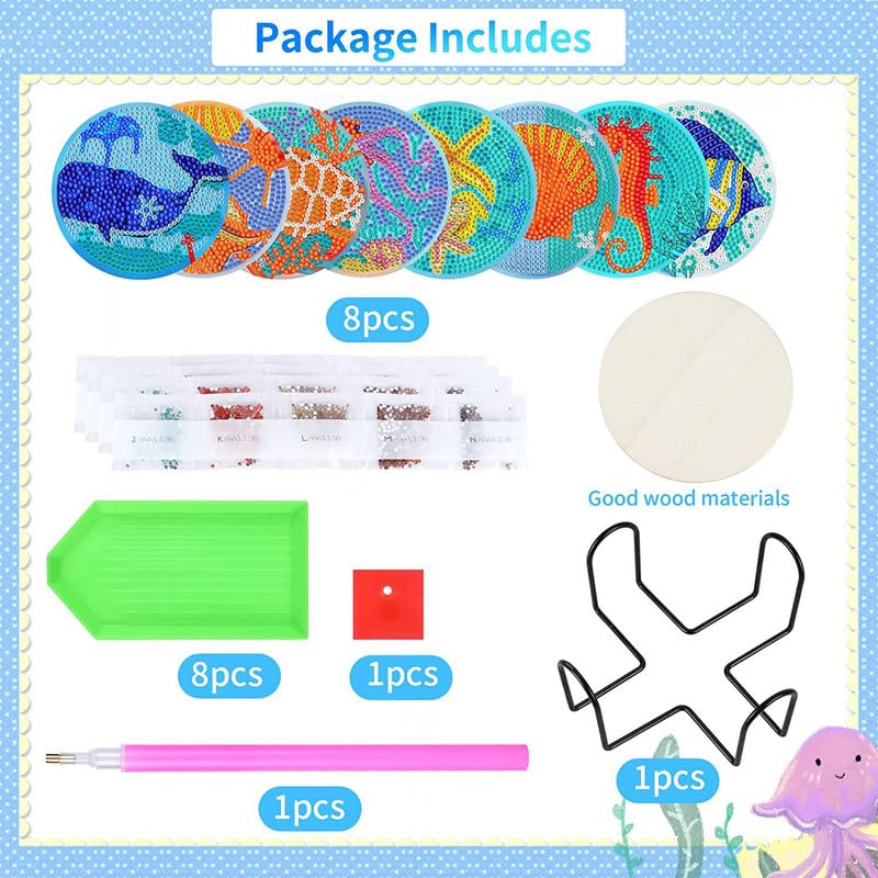 Amazon.co.jp: ダイヤモンド アート コースター 8 個 ダイヤモンド