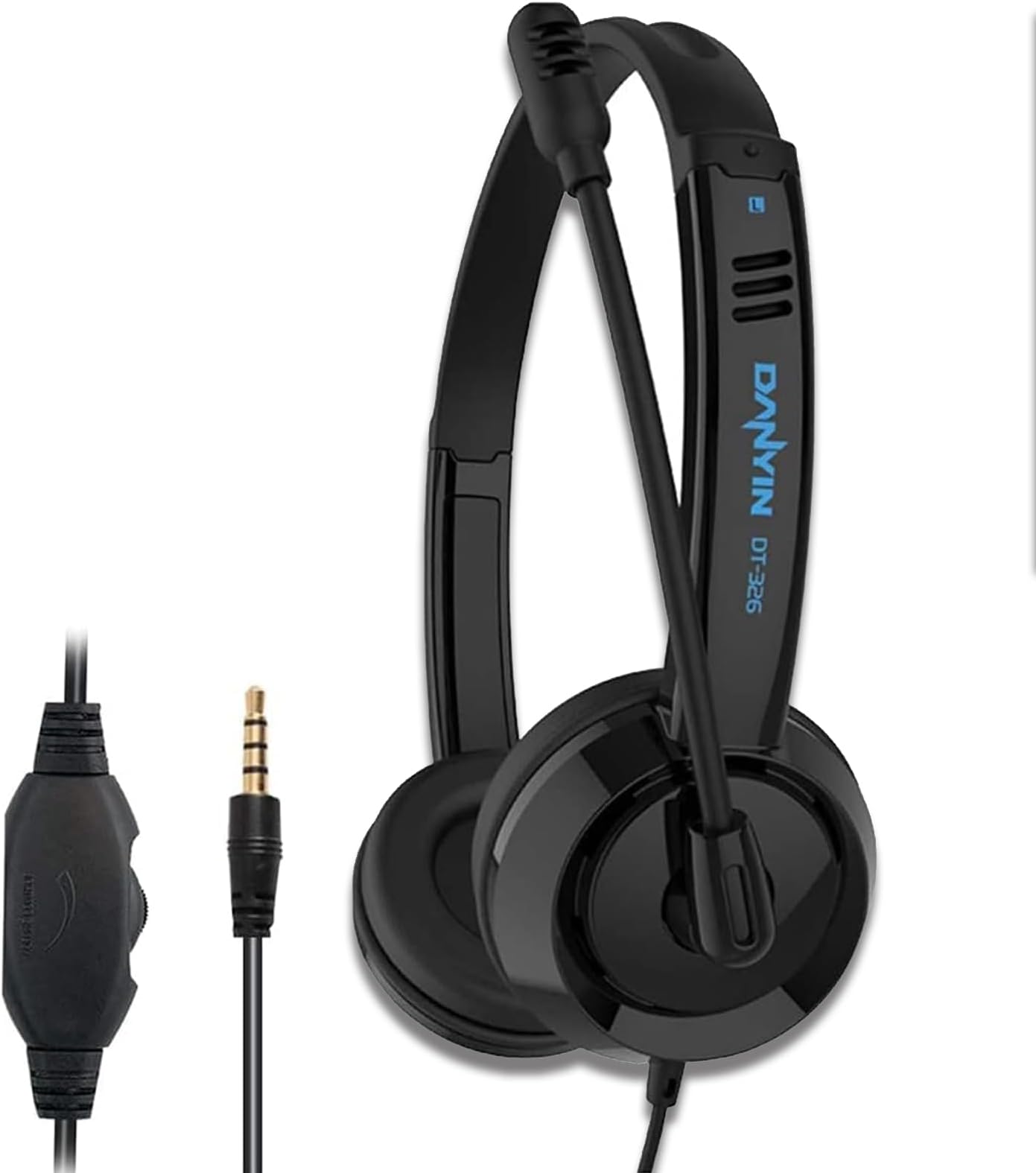 BSWL USB Headsets With Microphone 3.5mm Jack,Wired PC Noise Cancelling Headphones With Microphone PC Headset With Microphone Multi-Use USB Headset With Microphone for Laptop Work Call Center Office