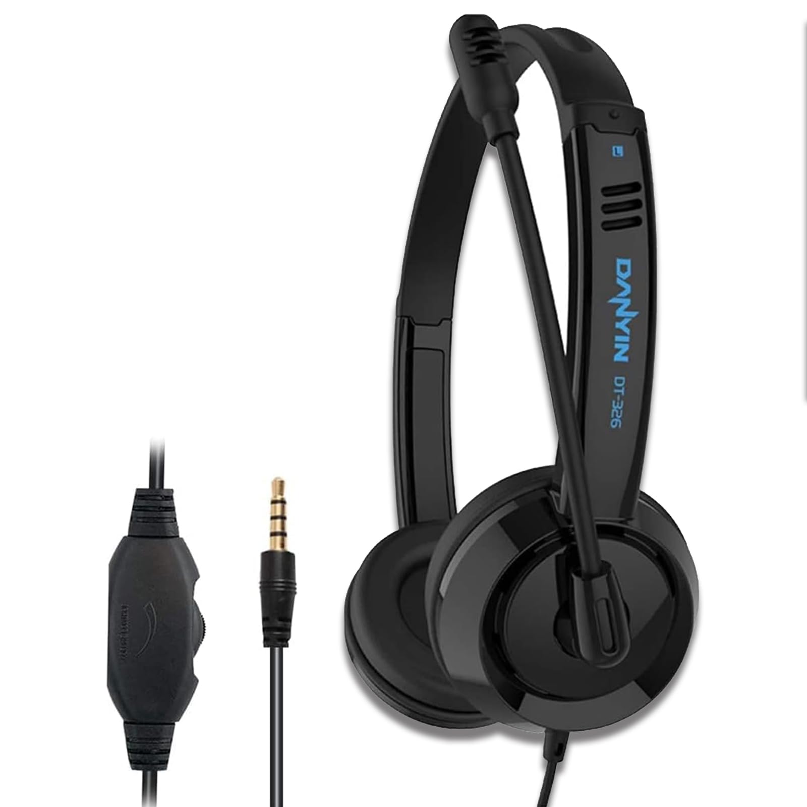 BSWL USB Headsets With Microphone 3.5mm Jack,Wired PC Noise Cancelling Headphones With Microphone PC Headset With Microphone Multi-Use USB Headset With Microphone for Laptop Work Call Center Office