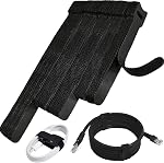 70pcs Computer Cable Ties, Wire Ties, Cord Ties Reusable for Electronics, Hook & Loop Microfiber Cable Ties Extension for Storage, Black & White, 4, 6, 8 inch