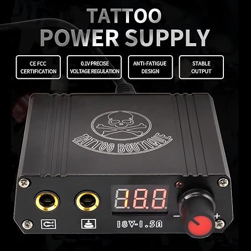 Miniatura 4 de Kit de tatuaje, kit completo de pistola de tatuaje, kit de máquina de tatuaje rotativo, 20 piezas, agujas de tatuaje, 2.5 fl oz, tinta negra, papel