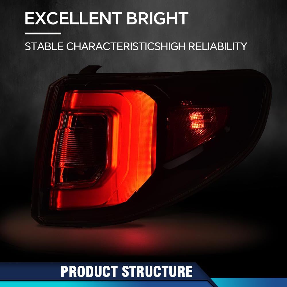 PIT66 LED Tail Lights Compatible with GMC Acadia 2013-2017 Right Passenger Side Rear Light Brake Lamps Assembly Luz Trasera 84051376-PFM