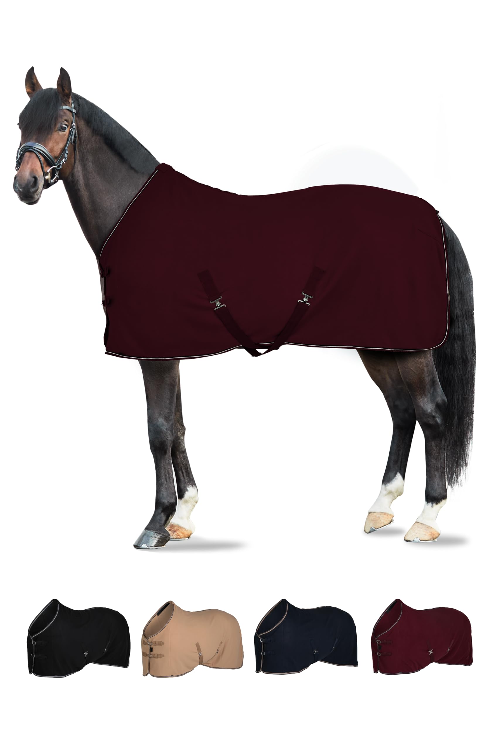 HORZE Couverture Polaire Kiel, Rouge, 155