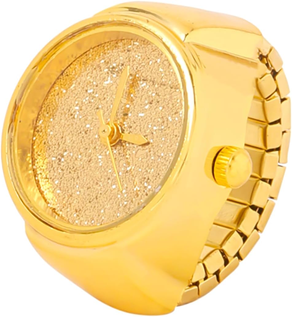 Analog Watch Dial Stretchable Adjustable Finger Rings for Women