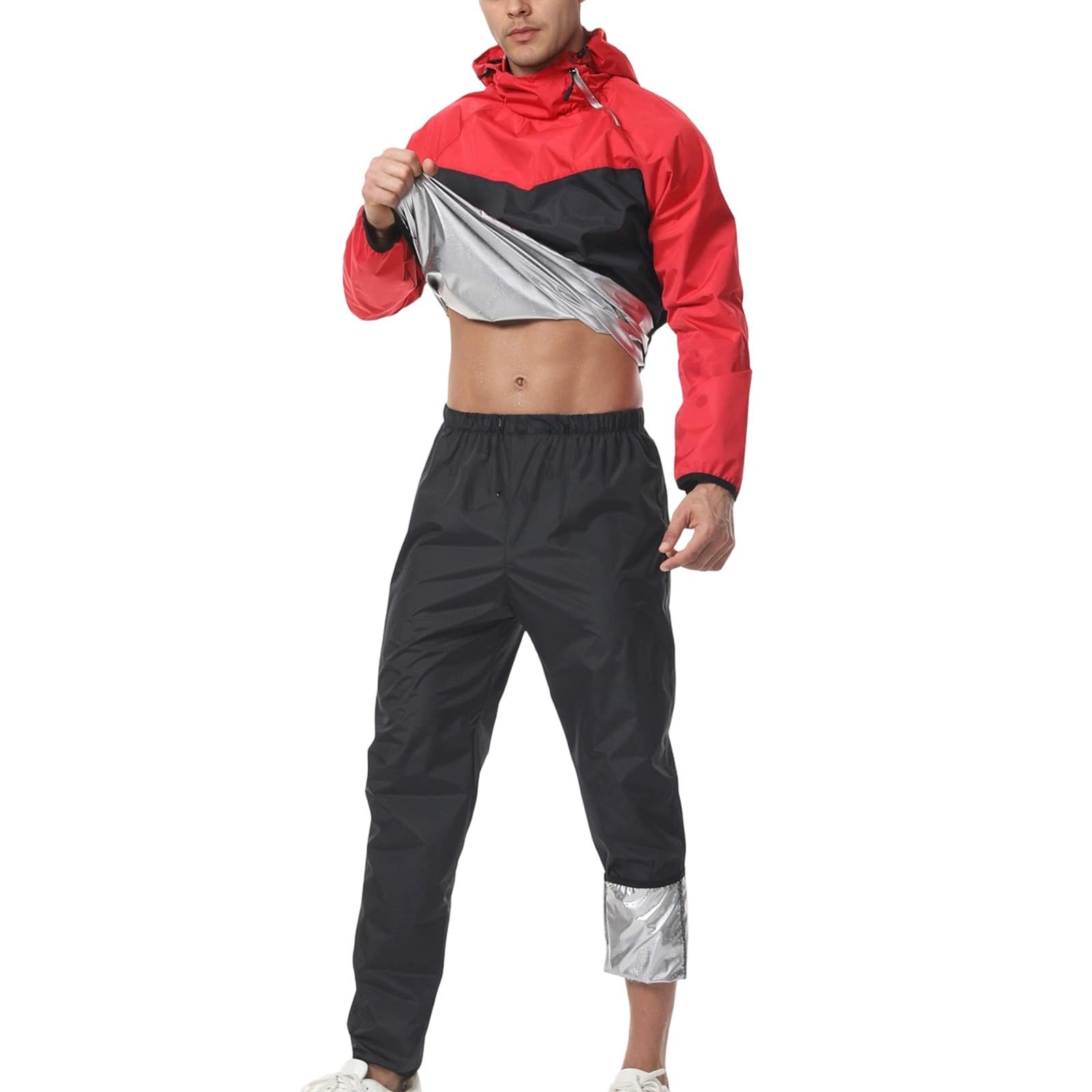 Traje de sudoración para adelgazar, camiseta de entrenamiento para quemar grasa, juego de sauna, chaqueta de sudoración para hombre, chaqueta deportiva, adelgazante, fitness