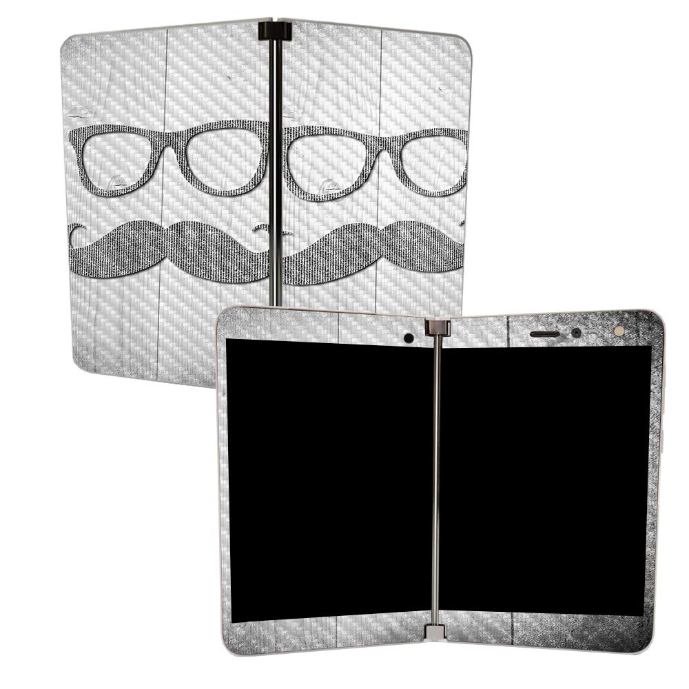 MIGHTY SKINS MightySkins Carbon Fiber Skin for Microsoft Surface Duo - Hipster | Protective, Durable Textured Carbon Fiber Finish | Easy to Apply, Remove, and Change Styles | Made in The USA