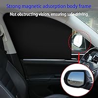 Vista 4 de Cortinas para Ventanilla de Auto, 2 Piezas de Cortinas de Privacidad para Auto, 100% Bloquean la Luz para Ventanillas de Auto, Protección Magnética