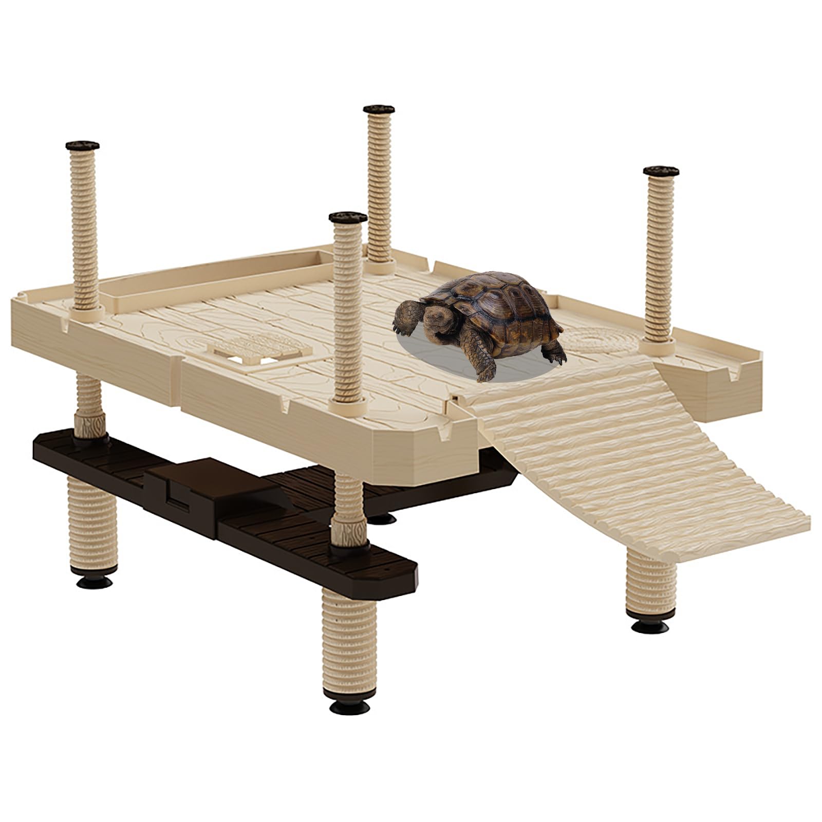Turtle Sunbathing Platform, Plataforma de Tortuga acuática, Turtle Bank Plataforma de Muelle Flotante para Pequeño Reptile Rana Terrapin(Size:M) — view 9
