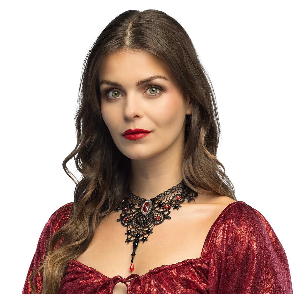 Boland - 73129 - Naszyjnik Wampirzyca Gisela, naszyjnik do kostiumów na Halloween i karnawał, czarownica