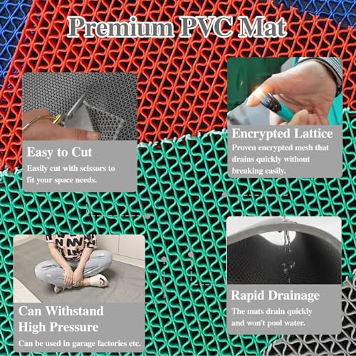 Alfombrilla antideslizante de PVC con 7 mm de grosor y drenaje para zonas húmedas 3