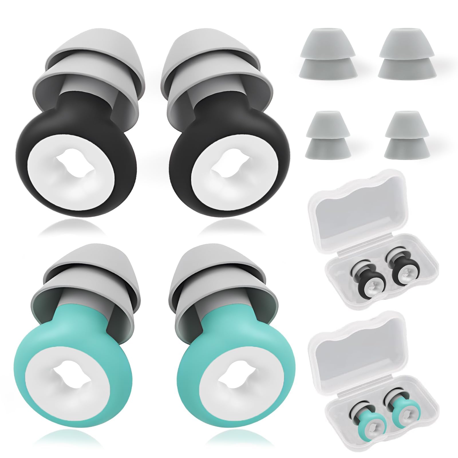 Hidden Noise Cancelling Earplugs - 2 Pairs for Hearing Protection, Sleeping, Concerts, Snoring, Travelling, Studying, Working - Reusable Silicone