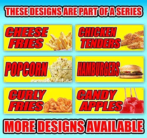 Miniatura 6 de Cartel de hamburguesas con queso de 13 onzas, sin tela, vinilo resistente de una sola cara con ojales de metal