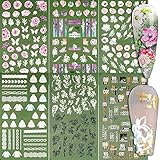 stickers de mariposas para imprimir 🌺 Diseño de flores, líneas, ropa, mariposa y otros elementos naturales 5D, puede hacer sus uñas más hermosas y atractivas.