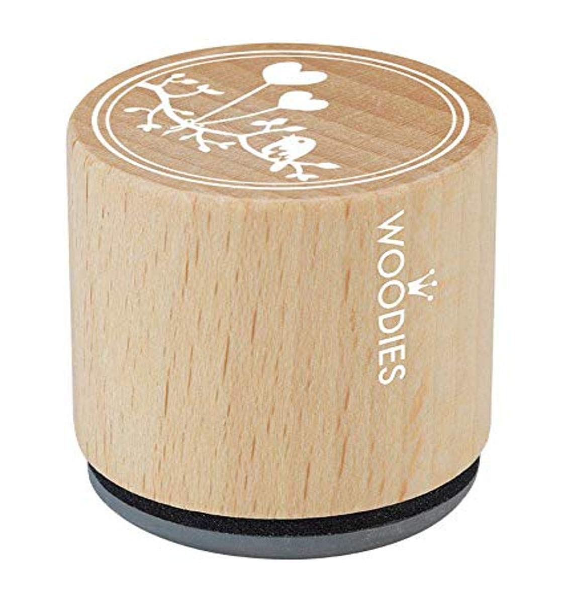 Tampon bois cœur Woodies 4,5 cm pour décoration créative