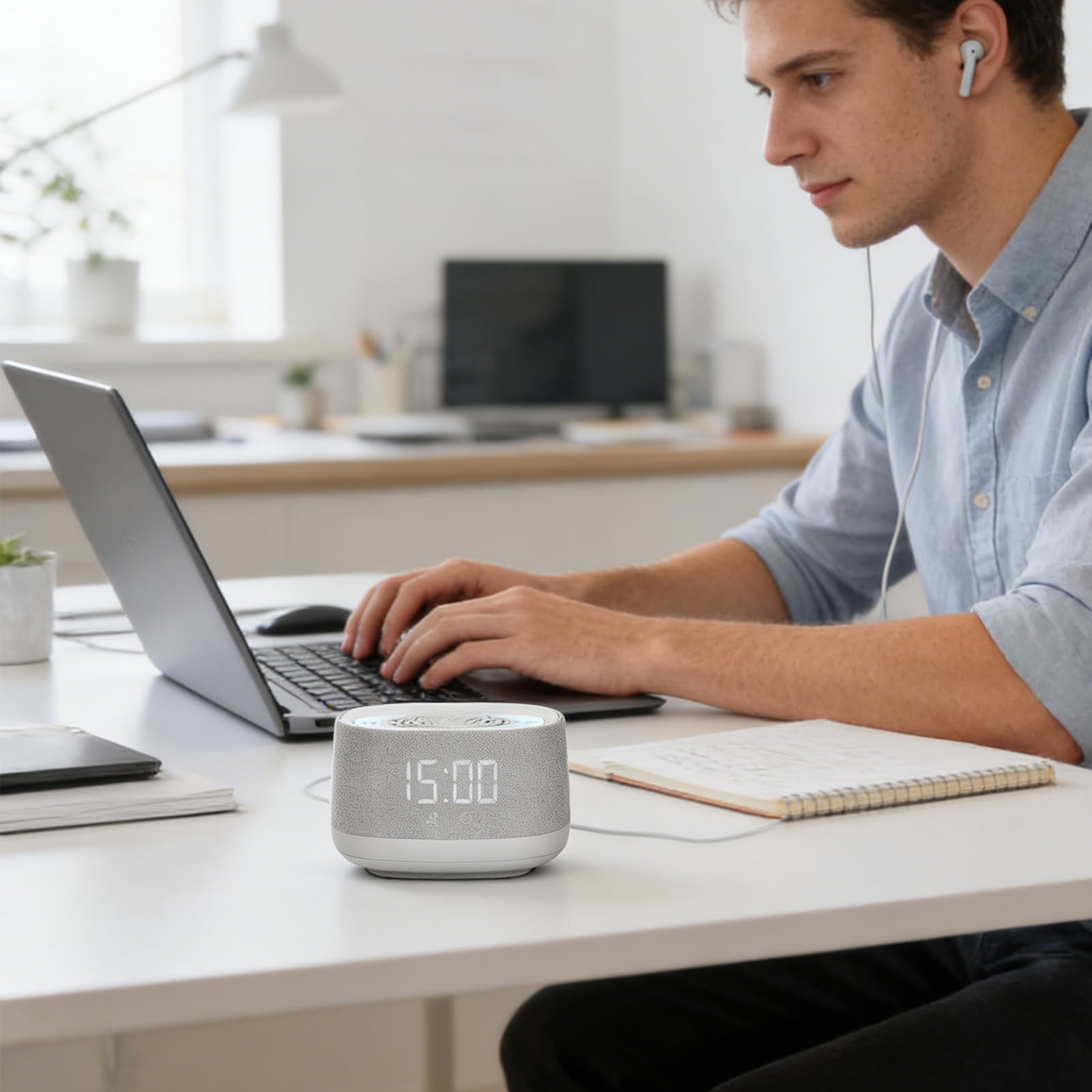 Máquina de sonido para un sueño reparador dispositivo inalámbrico ayuda a dormir | Máquina de sonido portátil para durmientes ligeros viajeros estudiantes meditación yoga casa hotel apartamento dormitorio