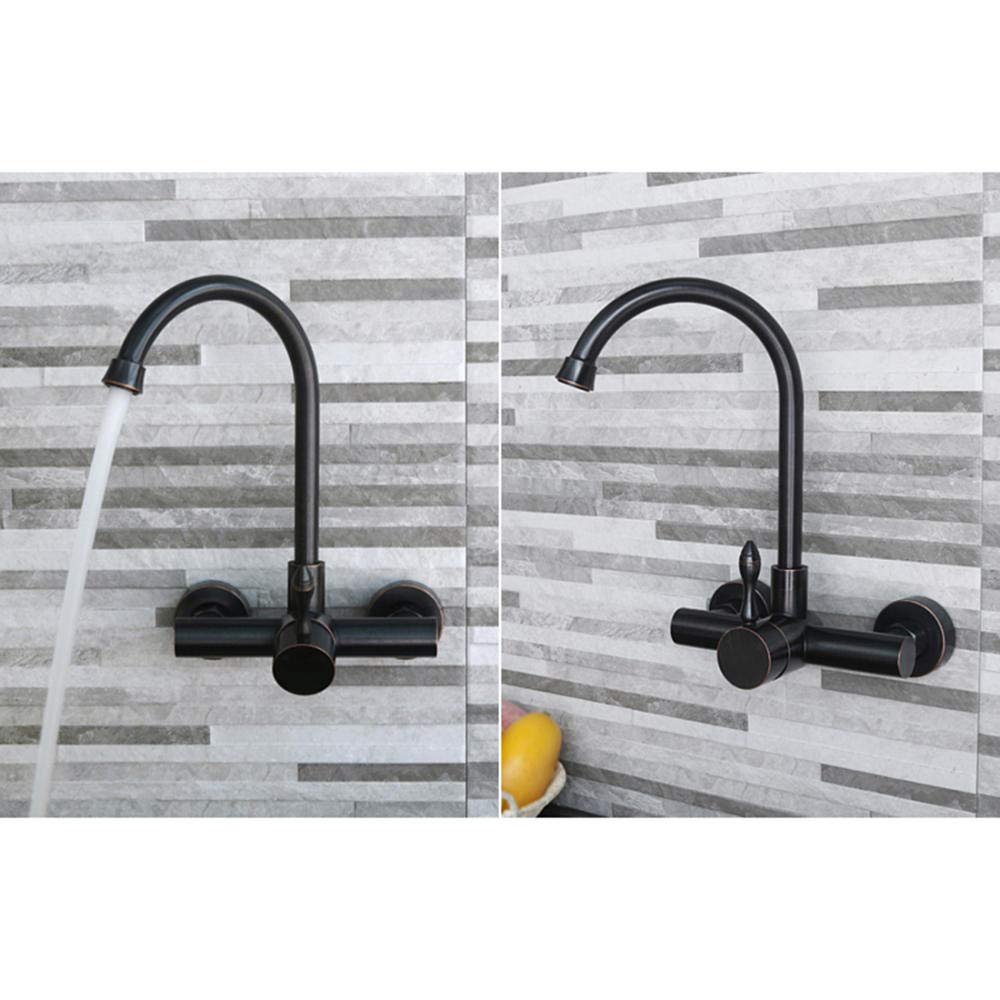 Grifo Cocina Pared Solo Agua Fria Acero Inoxidable Grifos-Negro