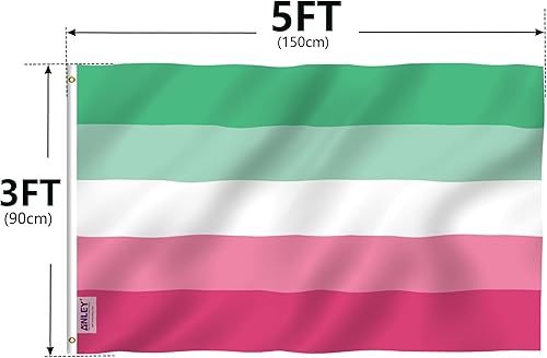 Vista 26 de ANLEY Fly Breeze - Bandera de orgullo Agender de 3 x 5 pies, color vivo y a prueba de decoloración, cabecera de lona y doble costura, bandera
