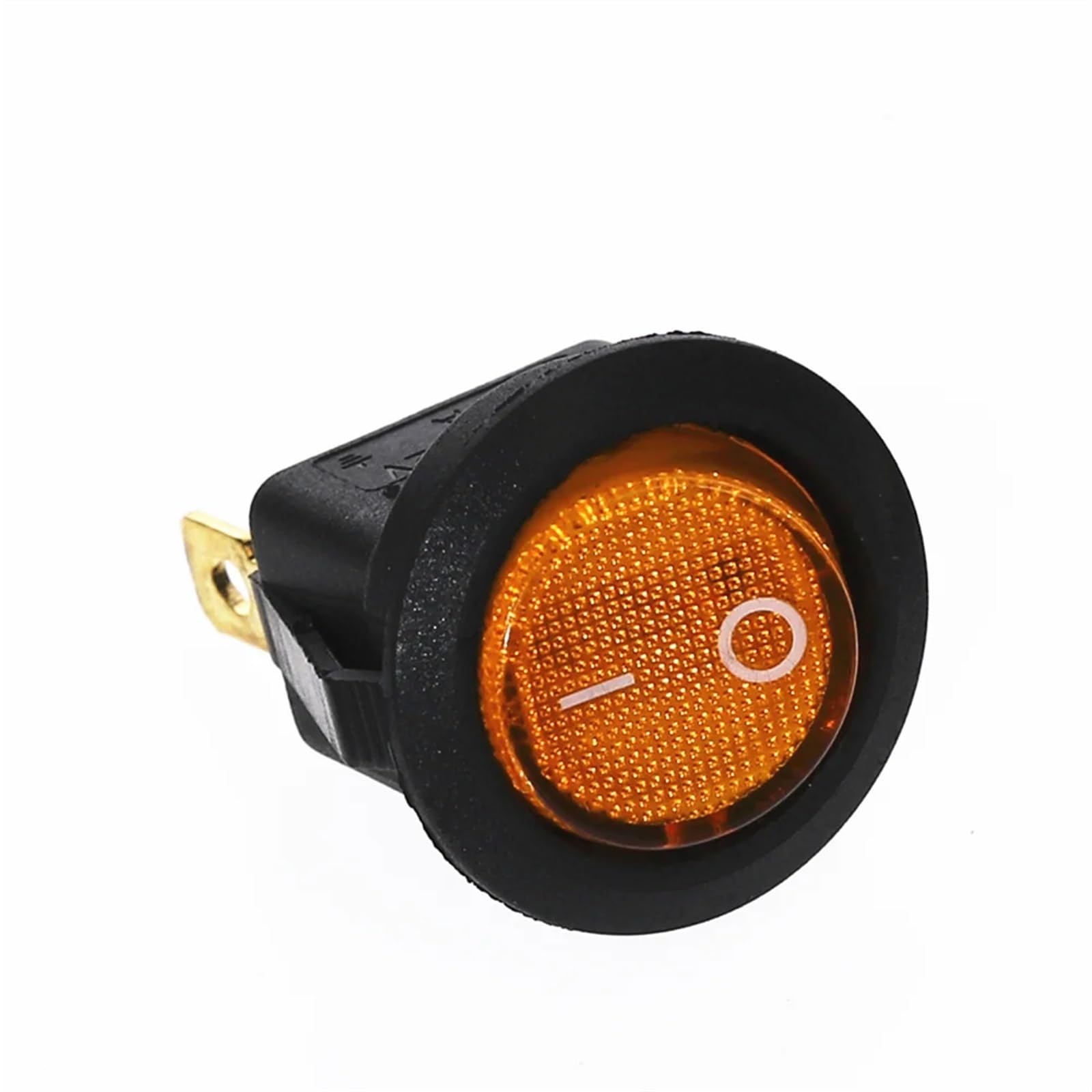Interruptor LED redondo SPST con iluminación amarilla para control fácil en tablero 7