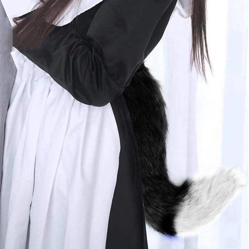 1 zestaw maski kota kostium ogon i łapa rękawiczki zestaw na maskaradę cosplay imprezę Halloween maska Therian