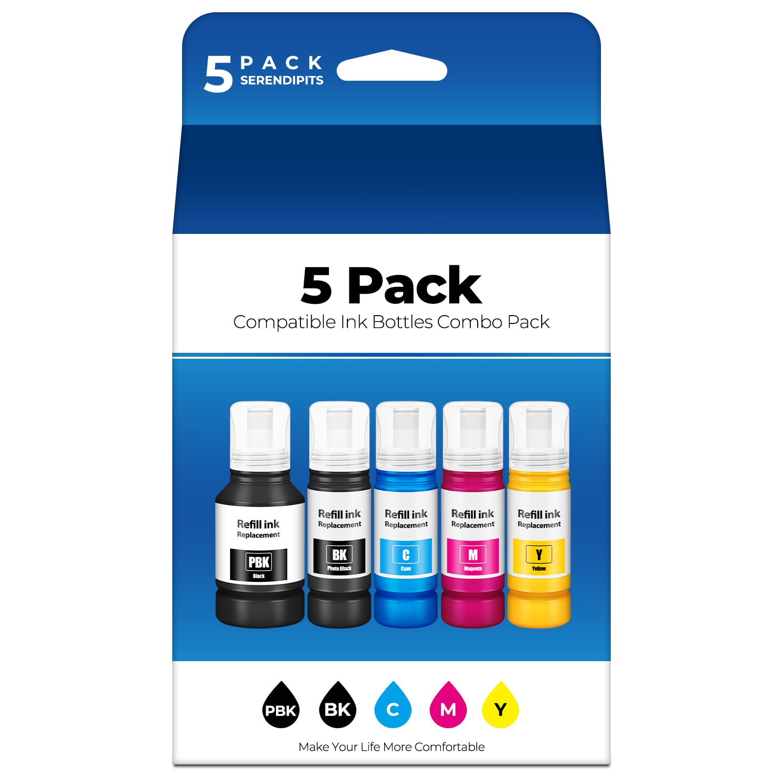 SERENDIPITS Compatible for EPT512 Ink Refill Bottles ET-7700 ET-7750 Replacement for ET 7700 ET 7750 ET7700 ET7750 Printer