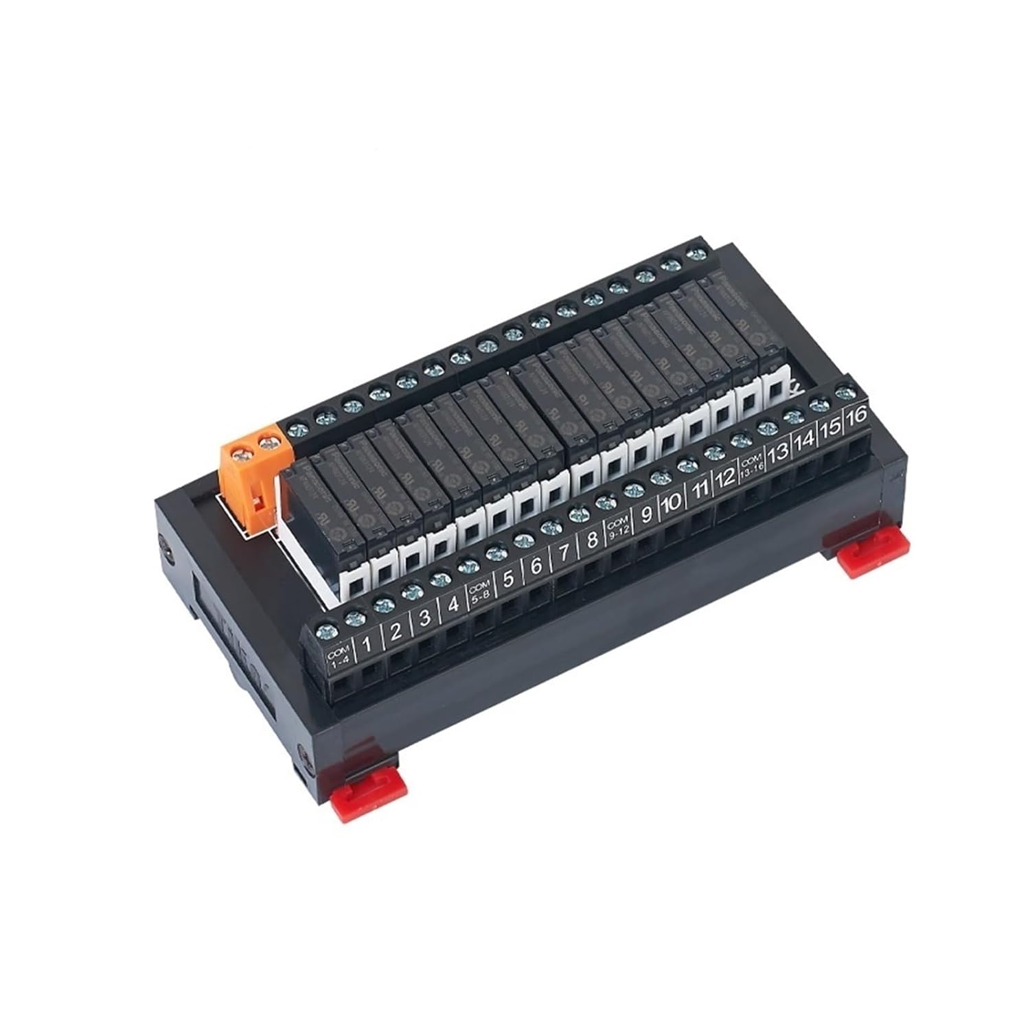 Relay Module Control Board PLC Amplifier DIN Rail pluggable Relay 4/6/8/10/12/16 Channel 5V/12V/24V NPN/PNP Compatible(12V DC,SK1610)