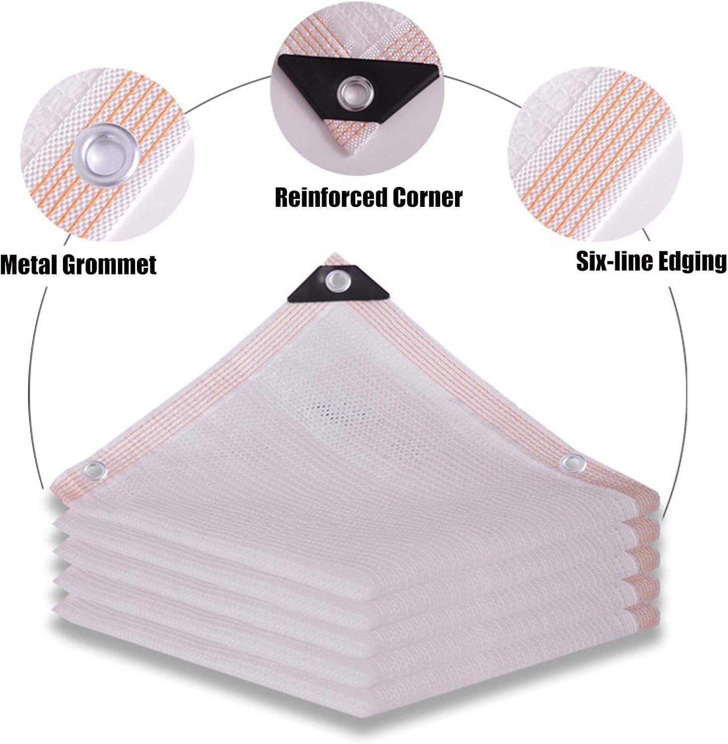 Vibeo 50-60% White Shade Cloth for Plants, Rectangular Sunblock Shade Neting Greenhouse Shade Fabric, Lightweight Shade Sails 2/3/4/5/6/7/8/9/10m (Size : 2m x 5m)