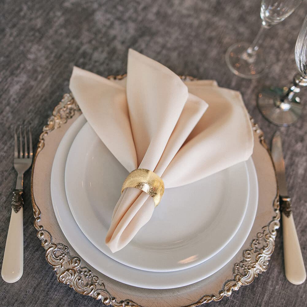 Anelli Portatovagliolo In Metallo Argentato - 12 Pezzi Con Design A Foglia Per Tavola, Matrimoni, Feste - Foto 6