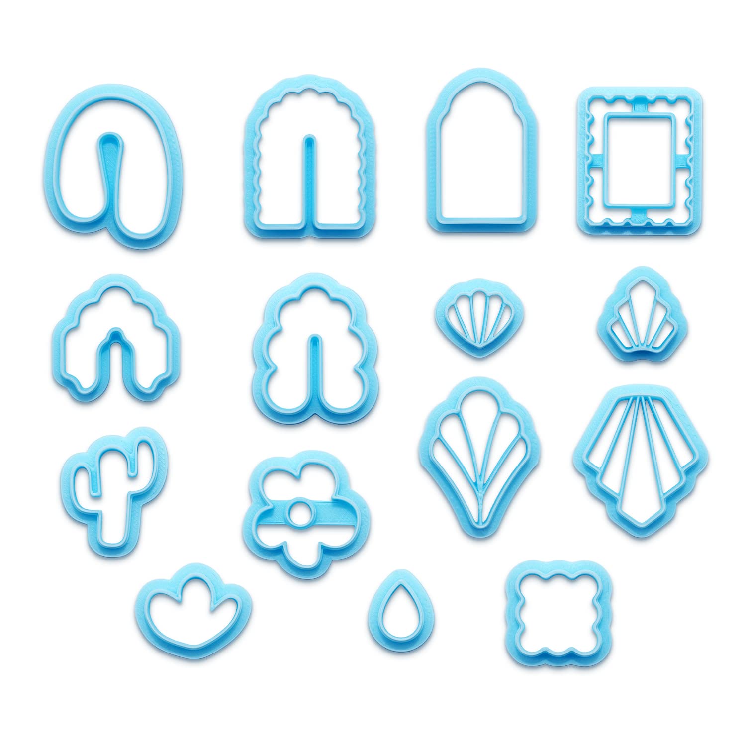 MURMUR Polymer Clay Cutters, Set of 15 Shapes Plastic Clay Cutters for Polymer Clay Jewelry , Clay Earing Cutters for Polymer Clay Jewelry Making