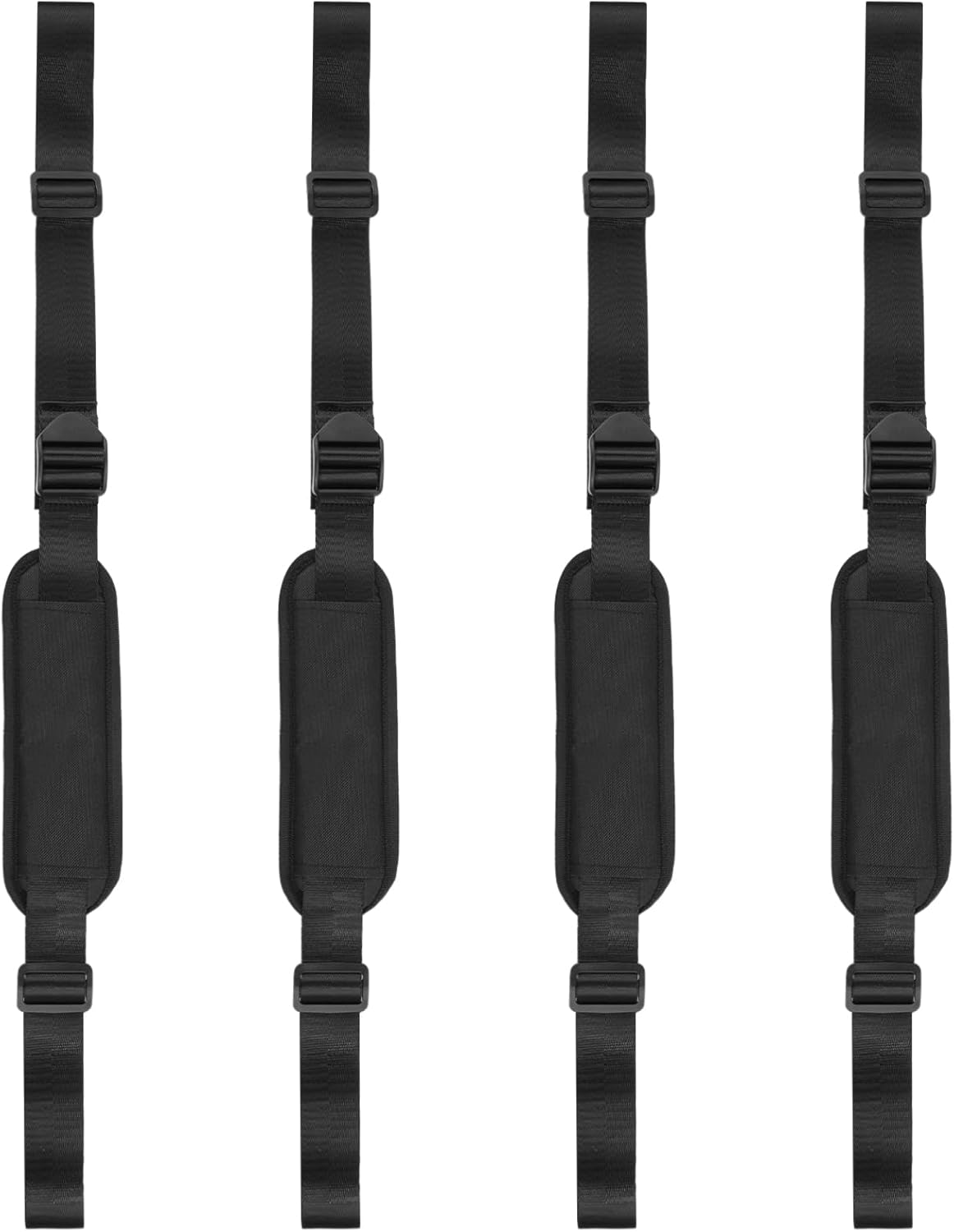 4-Pack Universal Tree Stand Straps, Adjustable Shoulder Straps for Hunting Equipment, Black Nylon Design