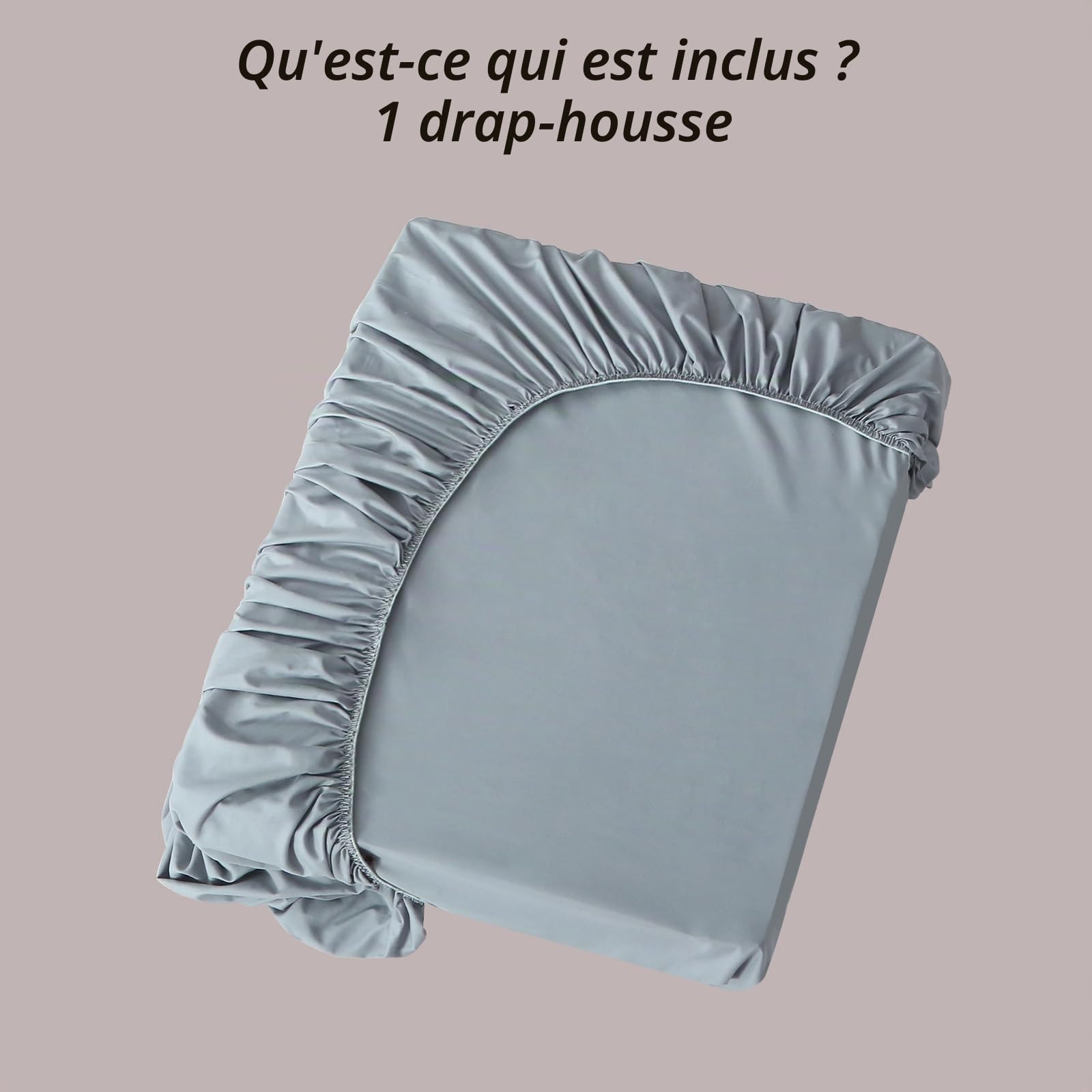 Drap-Housse pour lit Gonflable avec Ouverture de Pompe, Ultra Doux, Durable et Respirant, Convient aux Poches très Profondes de 38 à 61 cm, se gonfle à Tout Moment, Gris