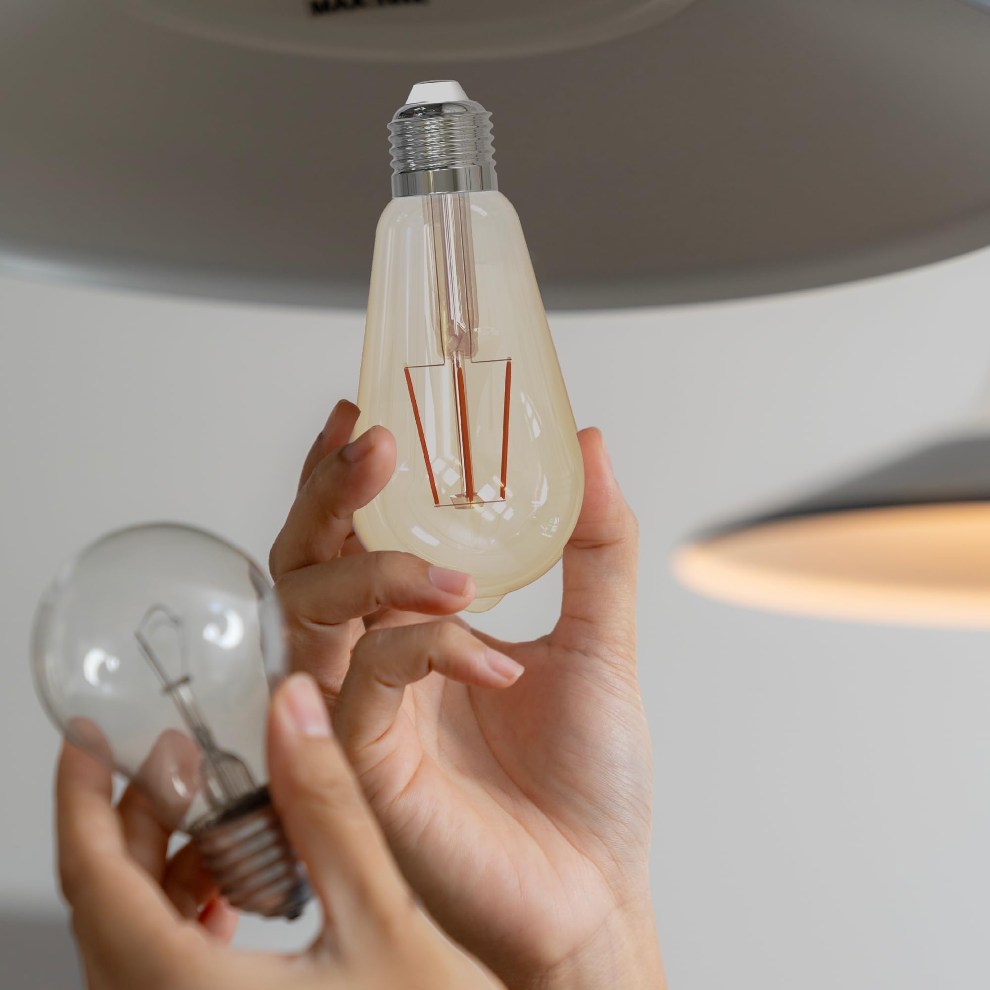 Eglo Set of 3 E27 Filament LED Lamps, Edison Vintage Light Bulb Amber, 4 watts (Equivalent to 40 watts), Warm White Lightbulb - Image 3