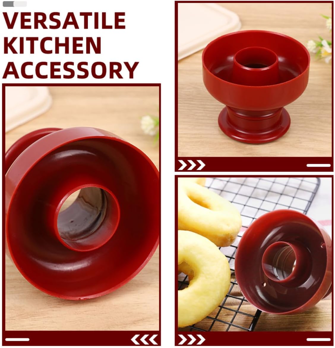 Brown PP Hollow Donut Mold for Baking Cakes and Desserts