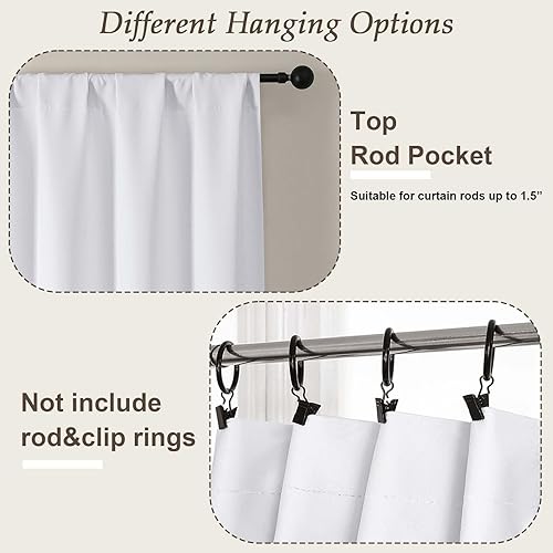 Miniatura 46 de Gwine Cortinas opacas para sala de estar de 63 pulgadas de largo, con aislamiento térmico, cortinas opacas para decoración de dormitorio con Azul