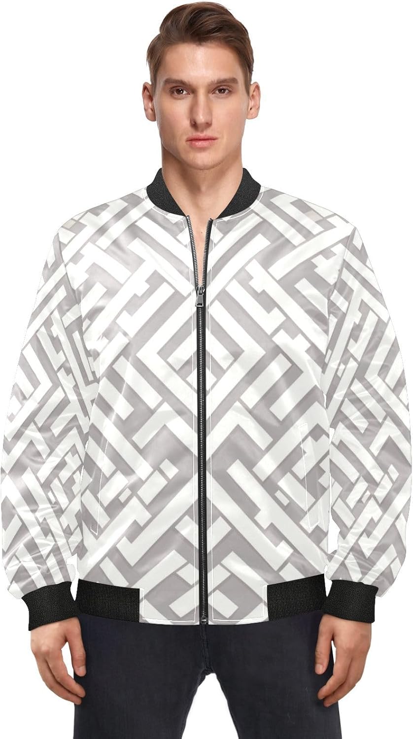 Abstract Rectangular-ambulatory-plane Gray Mens Lightweight Jackets Mens Jackets Windbreakers Men'S Rain