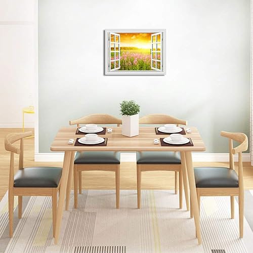 Miniatura 4 de Creative View Impresiones en lienzo para pared, diseño de girasol de jardín de lavanda, con puesta de sol, pintura artística de pared de elefante,