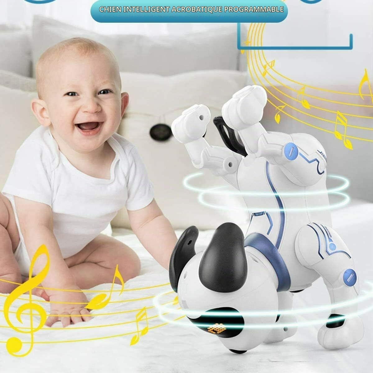 Jouets de Chien Robot Chant de Danse Assis Qui Marche interactifs Intelligent par la Voix télécommande par à Distance pour Enfants, programmable électronique